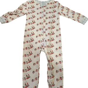 James & Lottie Christmas‎ infant boys Train Footie 3M Pima cotton NWT one piece